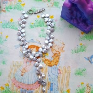 KC Sterling Baroque Y Pearl Necklace Y